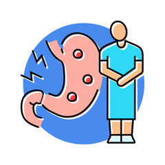 ulcers man disease color icon vector. ulcers man disease sign. isolated symbol illustration