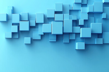 Fototapeta premium Abstract light blue cubes background.