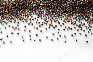Obraz premium Close up Photography of Black Pepper Isolated on White Background – Essential Spice Design for Food Blogs, Recipes, Spice Packaging, E-commerce, Cookbooks, Ads, Social Media
