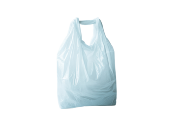 Reusable plastic bag for shopping, emphasizing convenience, isolated on transparent and white background.PNG image	