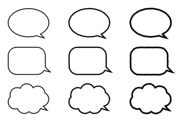 Fototapeta premium ペンで描いたようなシンプルな吹き出しセット