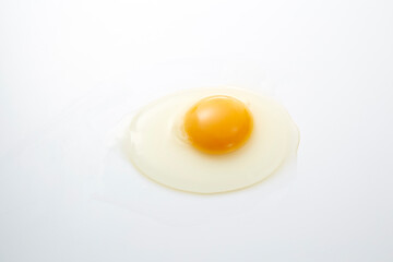 白い背景に置かれた鶏の卵
