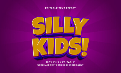 silly kids editable text effects with a cartoon and kids theme