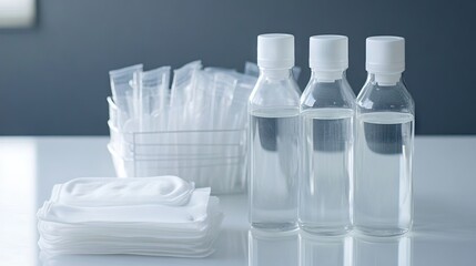 Clean and Organized Personal Care Products on a Bright Surface