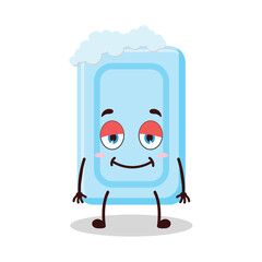 Obraz premium cute lazy expression of soap cartoon character