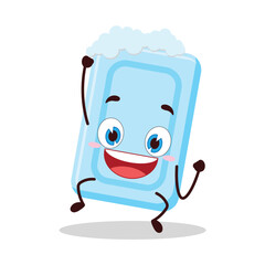 cute hurray victory expression of soap cartoon character