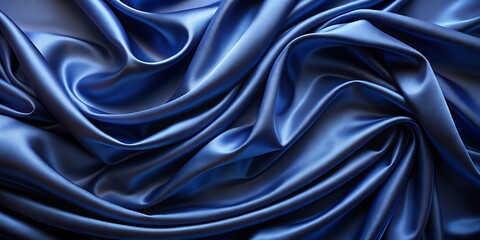 Fototapeta premium Blue silk fabric luxurious background