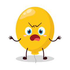 cute why expression of yellow balloon cartoon character