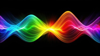 Vibrant Sound Waves: Colorful Audio Spectrum Visualization on Black