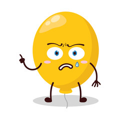 cute weird expression of yellow balloon cartoon character