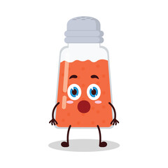 cute shocked expression of chili powder cartoon character
