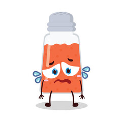 cute depressed expression of chili powder cartoon character

