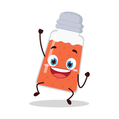 cute hurray victory expression of chili powder cartoon character
