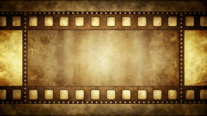 A vintage film strip background with a textured, faded appearance, featuring empty frames for text or imagery.