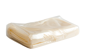 Plastic wrap for food preservation, keeping products fresh longer, isolated on transparent and white background.PNG image	