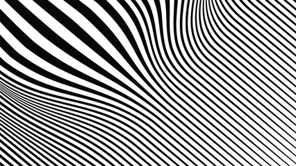 Black and white stripes with liquify lines abstract background for backdrop or fabric style