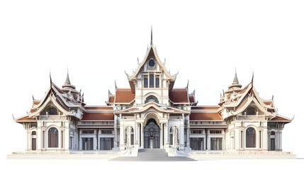 A grand architectural structure featuring intricate designs and traditional elements.