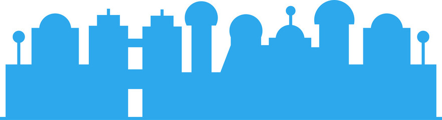Naklejka premium Cityscape Silhouette Illustration