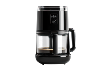 Kitchen electrical appliances like blenders, air fryers, and coffee makers, compact and powerful isolated on transparent and white background.PNG image