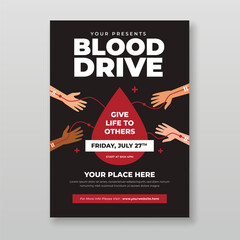 Blood drive flyer template. Donate blood to help others