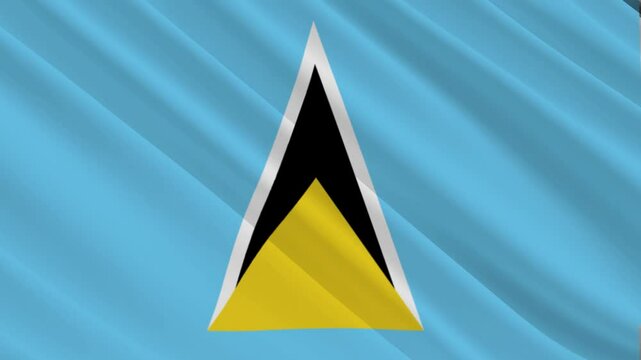 Saint Lucia Waving Flag, Motion Animation of Saint Lucia National Flag