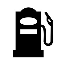 Black Gas Pump Icon for Fuel Station.