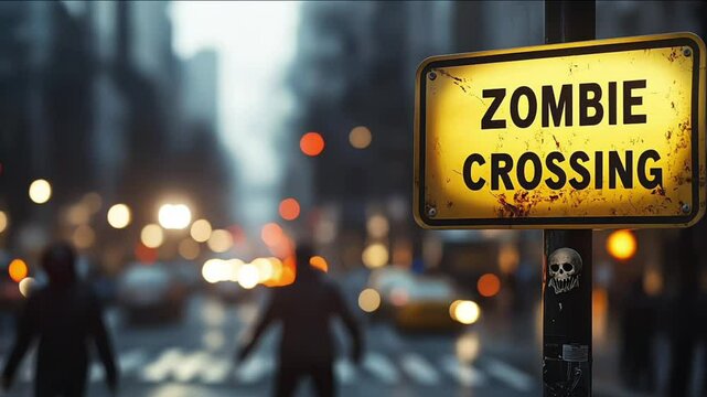 Zombie Crossing Sign 