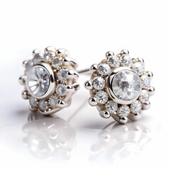 A stunning set of earrings displayed on a white background