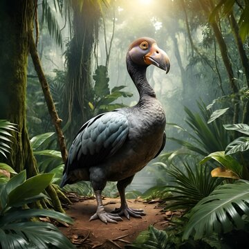 realistic photo of Dodo bird in the jungle