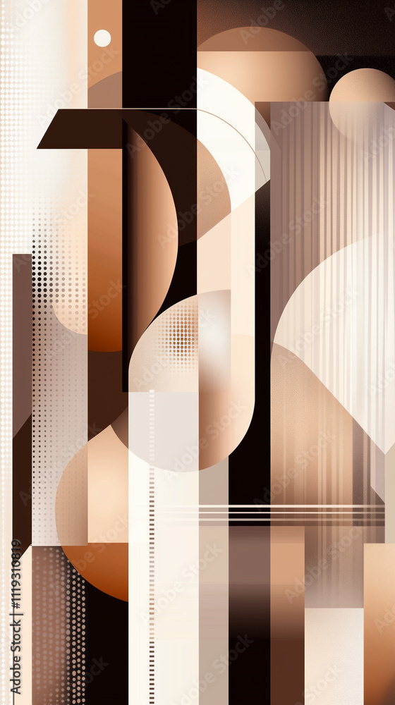 Poster mocha mousse color palette creating stunning abstract design with overlapping circles wallpapper