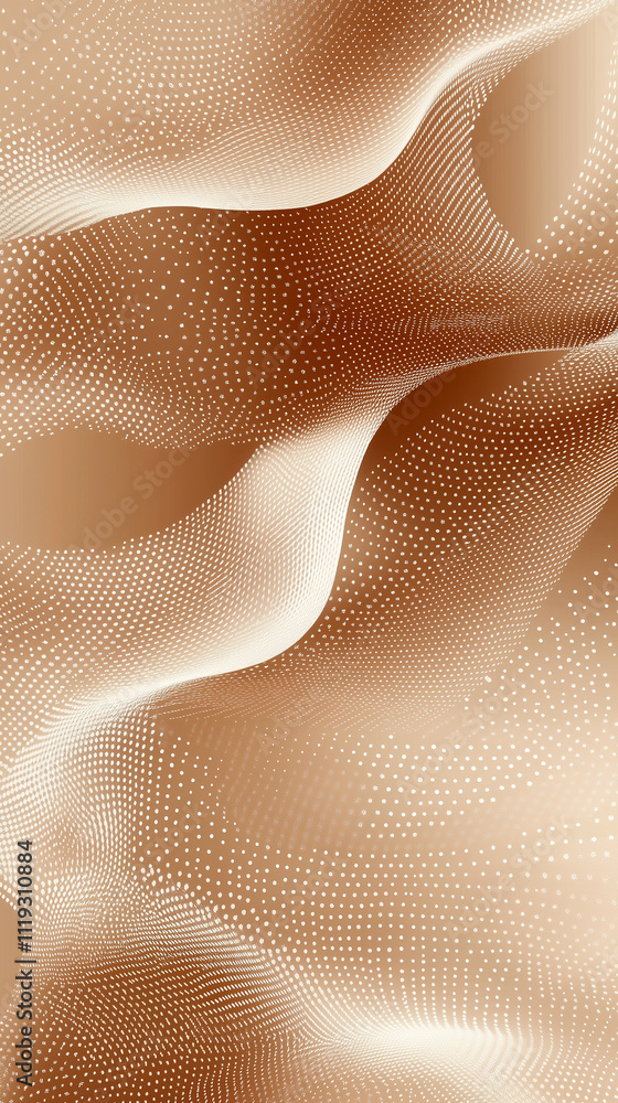 Poster mocha mousse colored abstract layered waves background flowing smoothly