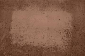 Mocha brown and beige frame on textured concrete wall with copyspace. Mocha mousse color of the year 2025