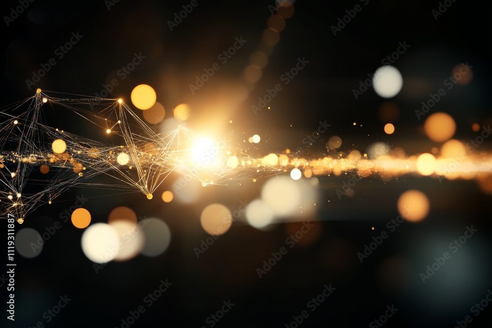Poster a golden trail of light forms an abstract pattern against a dark backdrop, capturing the essence of 