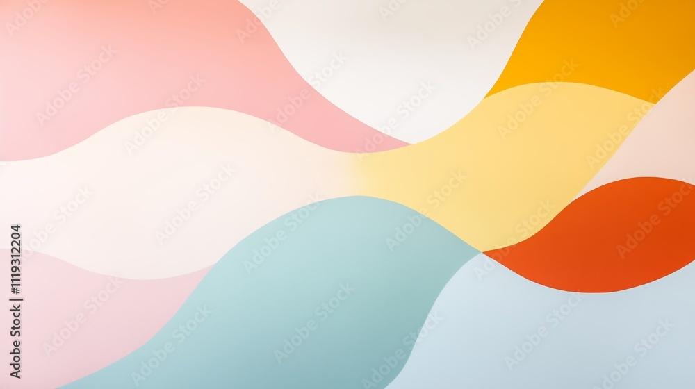 Poster colorful abstract waves in a serene design setting create a calming atmosphere for relaxation and cr