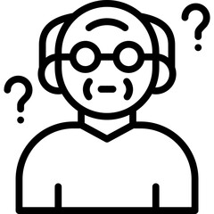 senile icon illustration design with outline