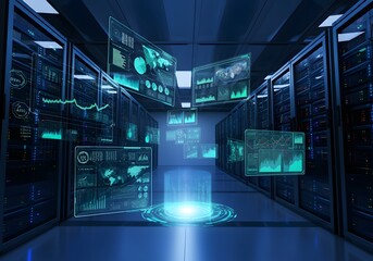 Fototapeta premium AI Generative Cloud Computing AI Technology and Artificial Intelligence Data and Globalization Analytics Management