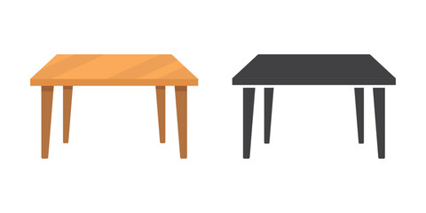 Table furniture icon in flat style. Wooden table vector illustration on isolated background. Dinner desk sign business concept.