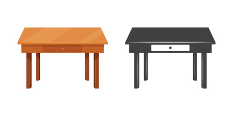 Table furniture icon in flat style. Wooden table vector illustration on isolated background. Dinner desk sign business concept.
