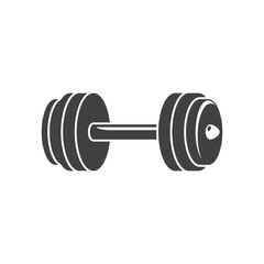 Dumbbell icon in flat style. Workout gym tool vector illustration on isolated background. Barbell fitness equipment sign business concept.