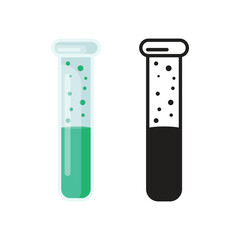 Science lab bottle icon in flat style. Laboratory glassware equipment vector illustration on isolated background. Test tube sign business concept.