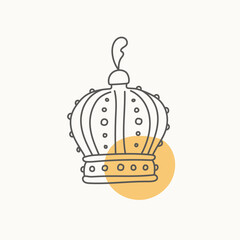 Hand drawn Christmas tree decoration. Doodle vector illustration for winter greeting cards, posters, stickers and seasonal design.