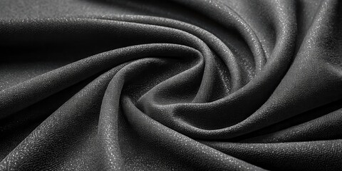Fototapeta premium Elegant Dark Fabric Swirling in Soft, Luxurious Drapes