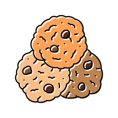 oatmeal cookies snack food color icon vector. oatmeal cookies snack food sign. isolated symbol illustration