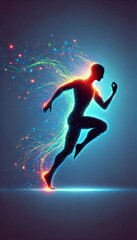Fototapeta premium Abstract Illustration of a Fast Moving Human Silhouette