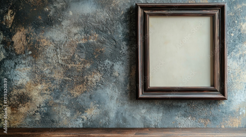 Poster an empty frame on a wall, symbolizing a missing photo that once held sentimental value.