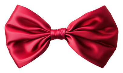 Red satin bow tie, elegant fashion accessory, vibrant color. Formal wear and style concept