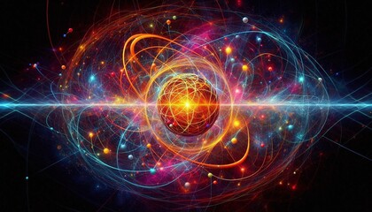 Obraz premium futuristic illustration showing the complexity of atoms