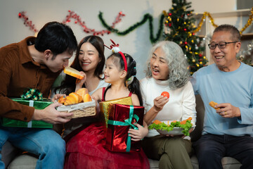 Family Holiday Dinner Celebration, spending happy time together on holidays.