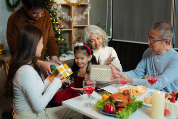 Family Holiday Dinner Celebration, spending happy time together on holidays.