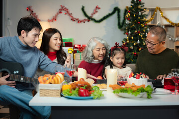 Family Holiday Dinner Celebration, spending happy time together on holidays.